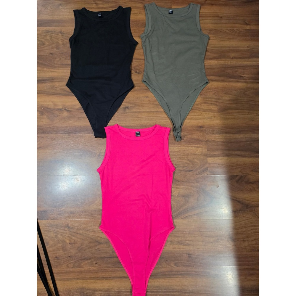 SHEIN Bodysuit Women Small Multicolor New Bundle 3 Pack Sleeveless Tank